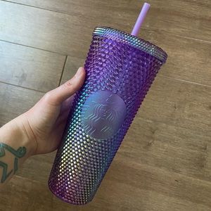 NWT | Starbucks Summer 2022 Oil Slick Metallic Purple Studded Venti Tumbler